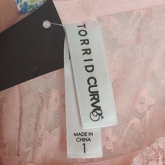 1X 14W 16W Pink Lace Babydoll Torrid Underwire - Picture 7 of 11